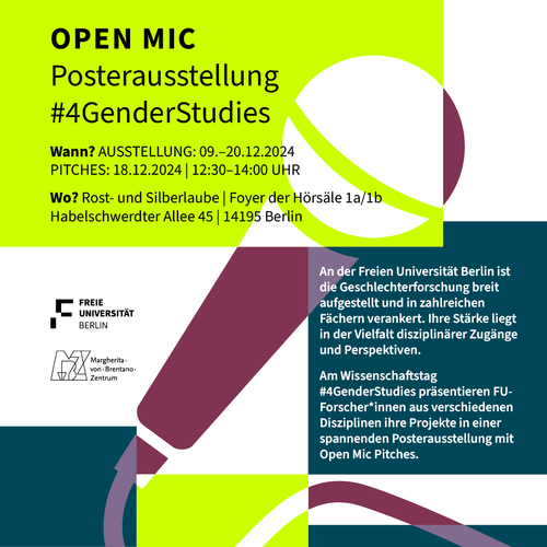 OpenMic Posterausstellung #4GenderStudies, 9.-20.12.2024