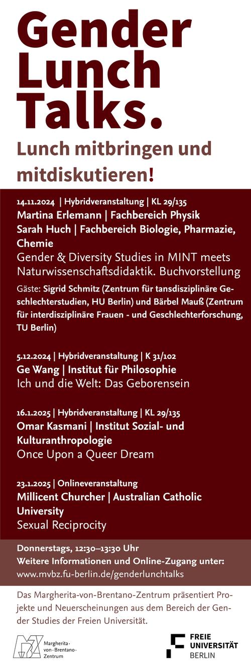 Programm | Gender Lunch Talks, WiSe 2024/25