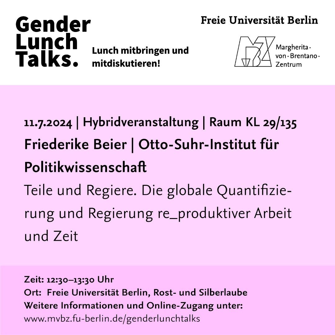 Gender Lunch Talks, SoSe 2024